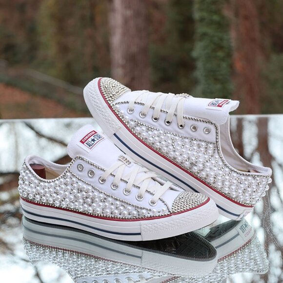 Converse Chuck Taylor All Star Low Rhinestones & Pearls - Picture 7 of 15